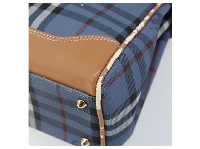 Borsa a mano Burberrys Nova Check PVC 2 vie Blu Oro Auth ARZ085 D'oro - vista 9