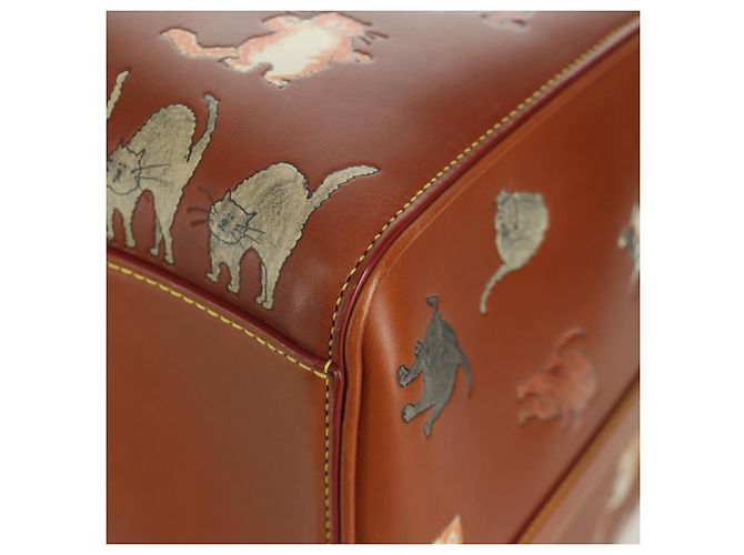 LOUIS VUITTON Borsa Keepall Bandoulière 55 Catgram Pelle M52951 LV Auth 156736SM Marrone - vista 19