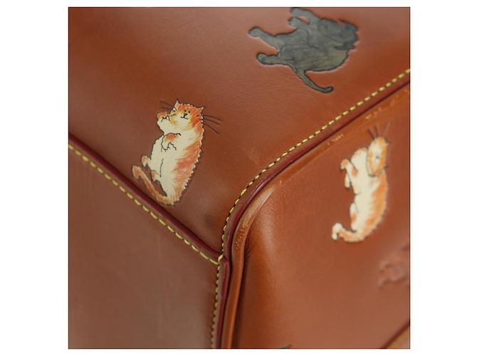 LOUIS VUITTON Borsa Keepall Bandoulière 55 Catgram Pelle M52951 LV Auth 156736SM Marrone - vista 21