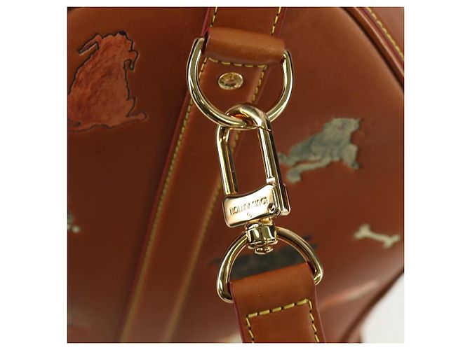 LOUIS VUITTON Borsa Keepall Bandoulière 55 Catgram Pelle M52951 LV Auth 156736SM Marrone - vista 22