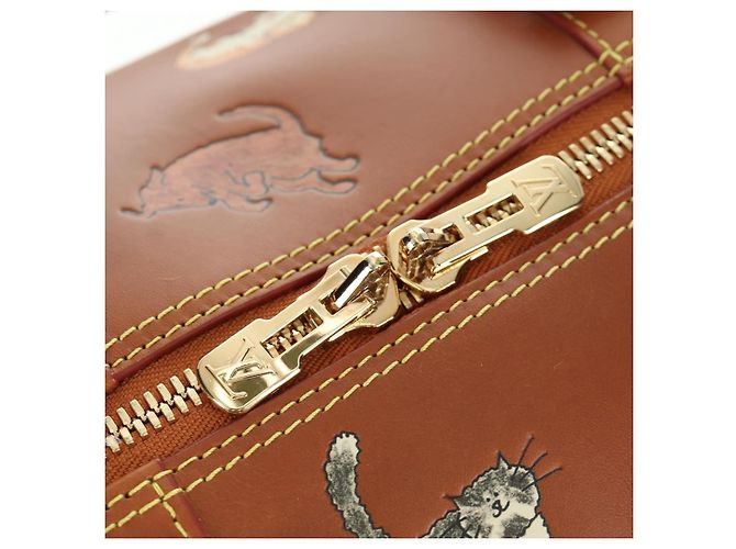 LOUIS VUITTON Borsa Keepall Bandoulière 55 Catgram Pelle M52951 LV Auth 156736SM Marrone - vista 26