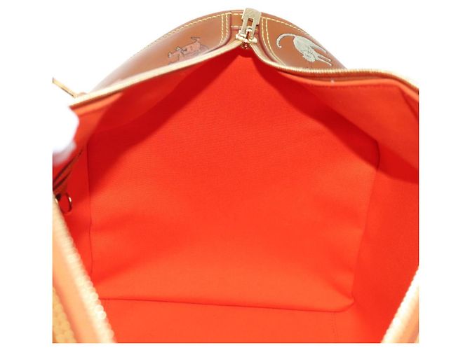 LOUIS VUITTON Borsa Keepall Bandoulière 55 Catgram Pelle M52951 LV Auth 156736SM Marrone - vista 28