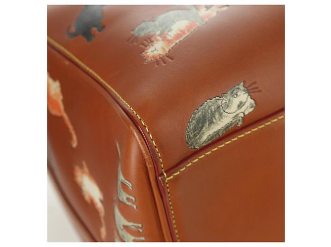 LOUIS VUITTON Borsa Keepall Bandoulière 55 Catgram Pelle M52951 LV Auth 156736SM Marrone - vista 9