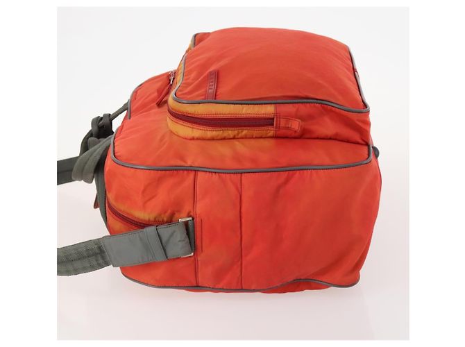 Prada Borsa sportiva Boston in nylon 2 in 1 arancione argento Auth 173935 - vista 4