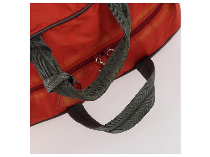 Prada Borsa sportiva Boston in nylon 2 in 1 arancione argento Auth 173935 - vista 8