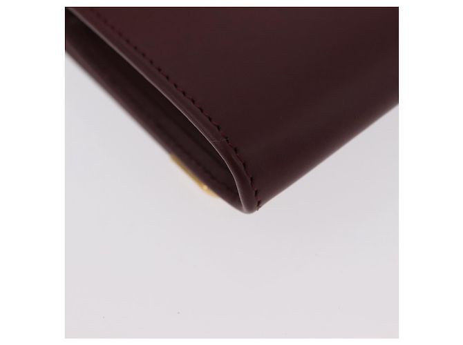 Monedero de cuero burdeos Must Line de CARTIER con dorado Auth am11082A - vista 15