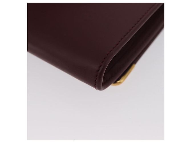 Monedero de cuero burdeos Must Line de CARTIER con dorado Auth am11082A - vista 16