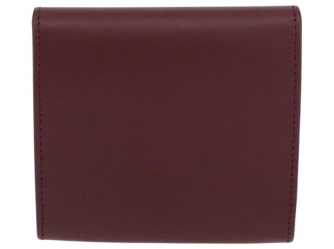 Monedero de cuero burdeos Must Line de CARTIER con dorado Auth am11082A - vista 2
