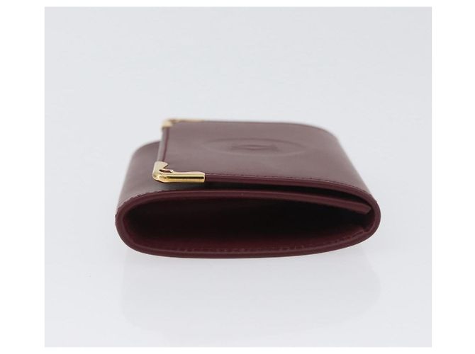Monedero de cuero burdeos Must Line de CARTIER con dorado Auth am11082A - vista 3