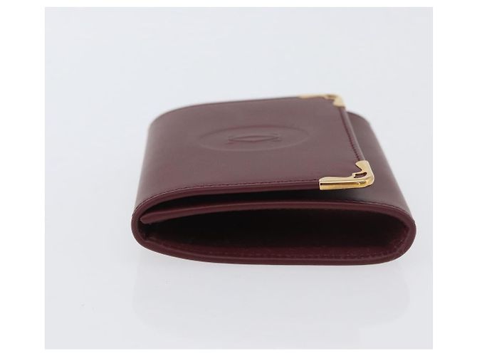 Monedero de cuero burdeos Must Line de CARTIER con dorado Auth am11082A - vista 4