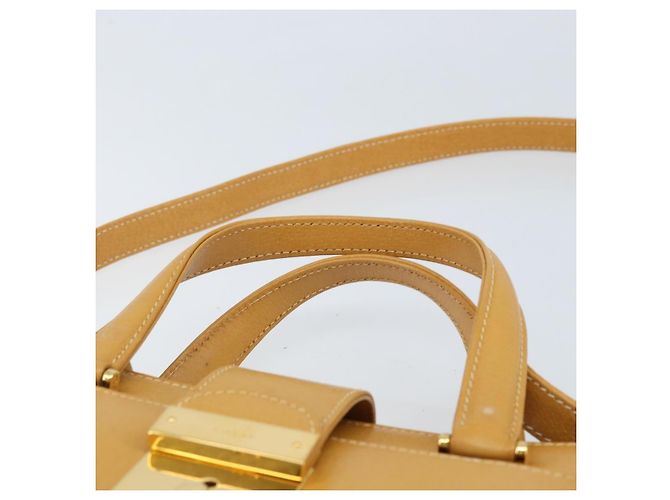 Borsa a mano GUCCI in pelle 2 in 1 beige oro Auth 173886 D'oro - vista 14