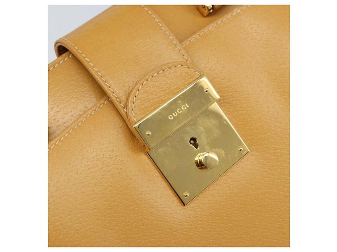 Borsa a mano GUCCI in pelle 2 in 1 beige oro Auth 173886 D'oro - vista 20