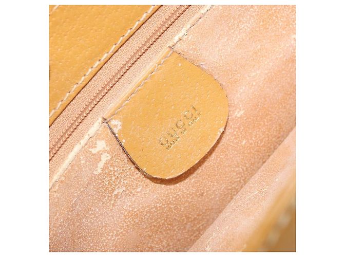 Borsa a mano GUCCI in pelle 2 in 1 beige oro Auth 173886 D'oro - vista 21