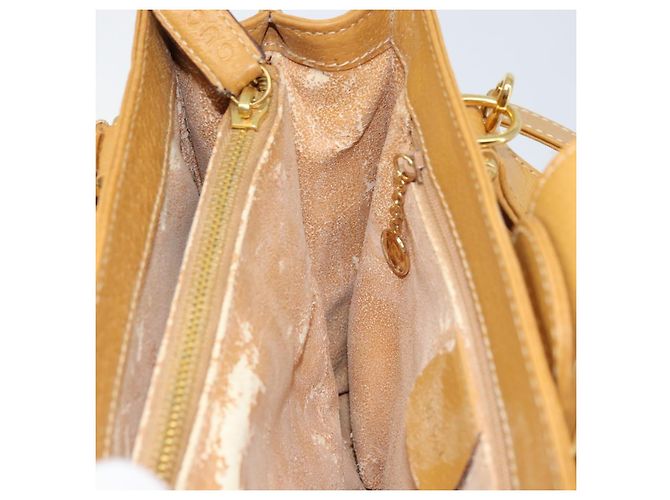Borsa a mano GUCCI in pelle 2 in 1 beige oro Auth 173886 D'oro - vista 23