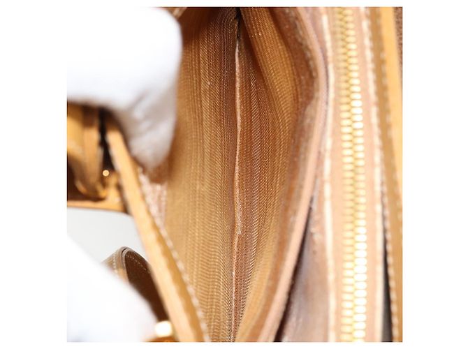 Borsa a mano GUCCI in pelle 2 in 1 beige oro Auth 173886 D'oro - vista 25