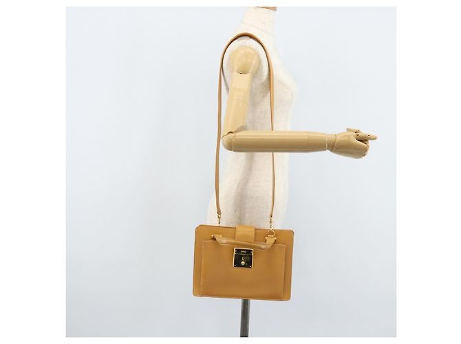 Borsa a mano GUCCI in pelle 2 in 1 beige oro Auth 173886 D'oro - vista 29