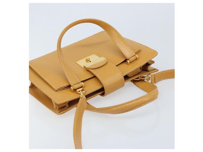 Borsa a mano GUCCI in pelle 2 in 1 beige oro Auth 173886 D'oro - vista 6