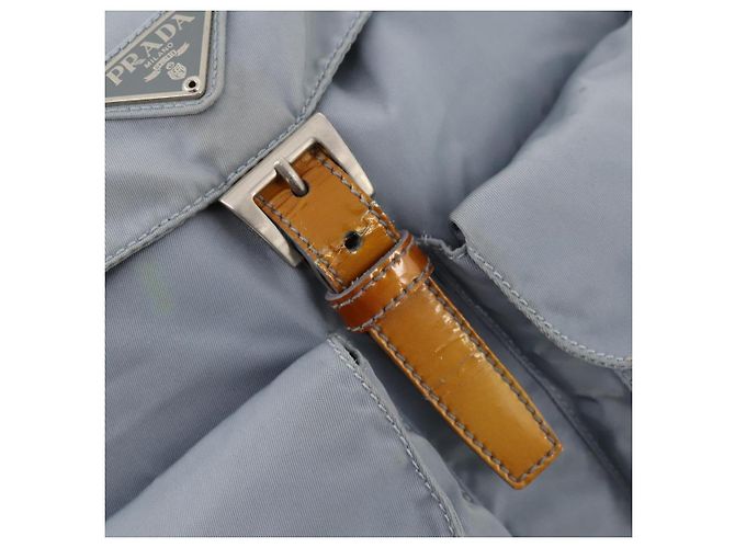Zaino PRADA in nylon azzurro chiaro argento autentico hk3498A Blu chiaro - vista 21