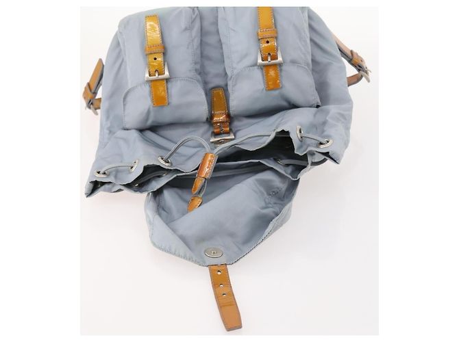 Zaino PRADA in nylon azzurro chiaro argento autentico hk3498A Blu chiaro - vista 23