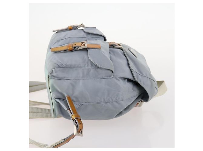 Zaino PRADA in nylon azzurro chiaro argento autentico hk3498A Blu chiaro - vista 3