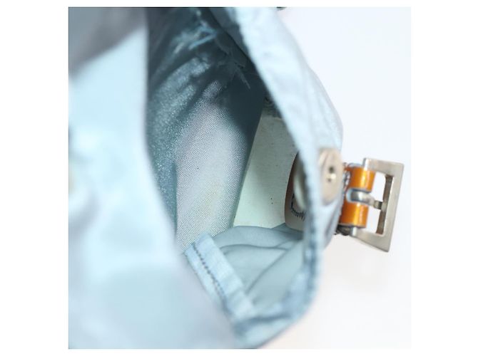 Zaino PRADA in nylon azzurro chiaro argento autentico hk3498A Blu chiaro - vista 31