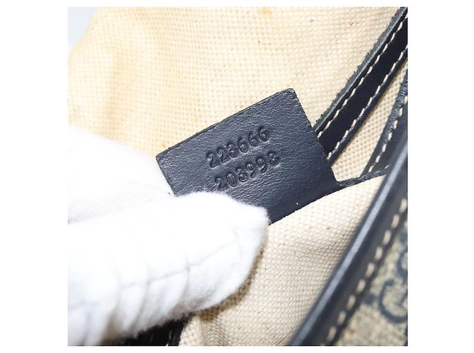 Gucci Borsa a Spalla GG Supreme in Pelle PVC Navy 223666 Auth am10999 Blu navy - vista 12
