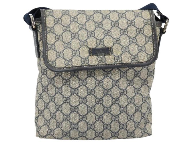 Gucci Borsa a Spalla GG Supreme in Pelle PVC Navy 223666 Auth am10999 Blu navy - vista 13