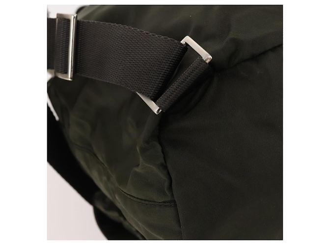 PRADA Backpack Nylon Khaki Silver Auth LNZ259 Silvery - view 19