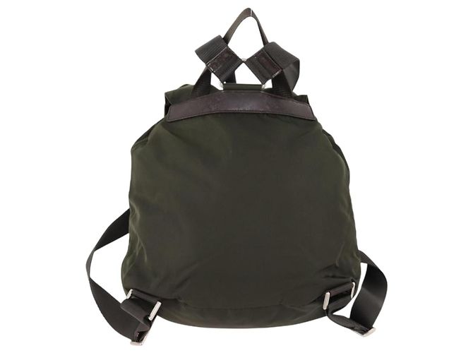 PRADA Backpack Nylon Khaki Silver Auth LNZ259 Silvery - view 2