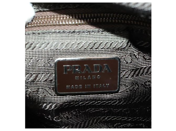 PRADA Backpack Nylon Khaki Silver Auth LNZ259 Silvery - view 25