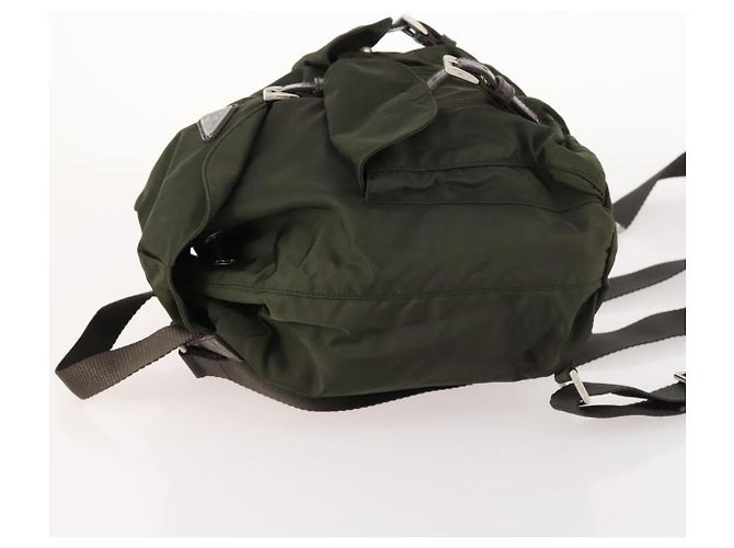 PRADA Backpack Nylon Khaki Silver Auth LNZ259 Silvery - view 4