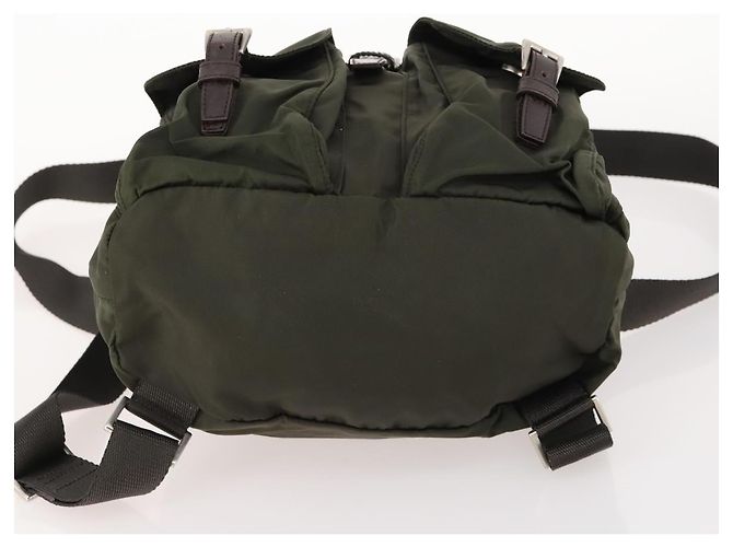 PRADA Backpack Nylon Khaki Silver Auth LNZ259 Silvery - view 5