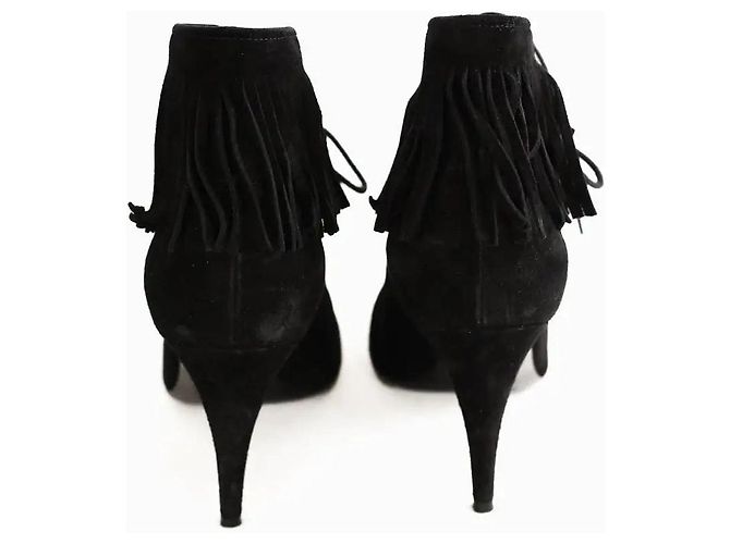 Saint Laurent Stivaletti neri con lacci Nero - vista 2