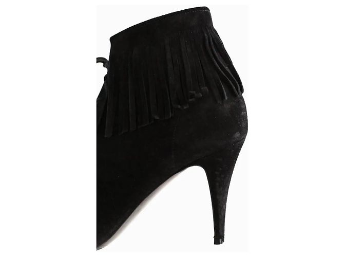 Saint Laurent Stivaletti neri con lacci Nero - vista 4