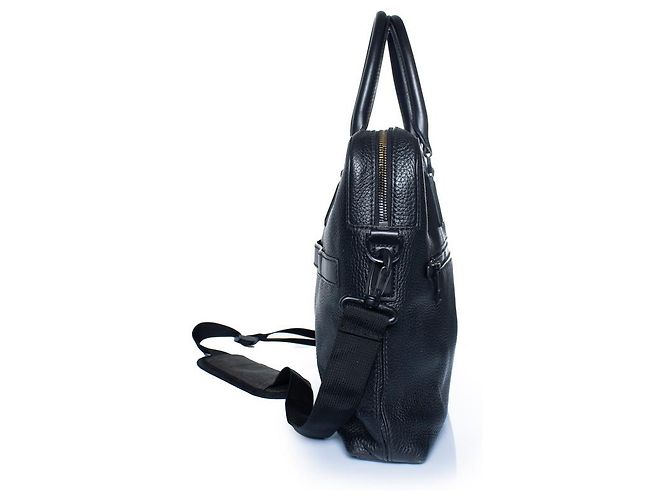 Hugo Boss, borsa per laptop in pelle grana nera Nero - vista 3