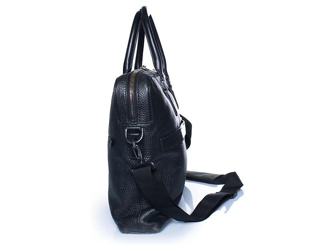 Hugo Boss, borsa per laptop in pelle grana nera Nero - vista 4
