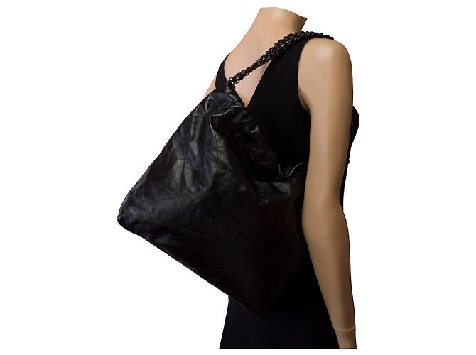 Borsa CHANEL Chanel 22 in Pelle Nera - 103377 Nero - vista 12