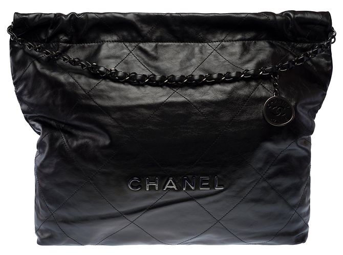 Borsa CHANEL Chanel 22 in Pelle Nera - 103377 Nero - vista 2