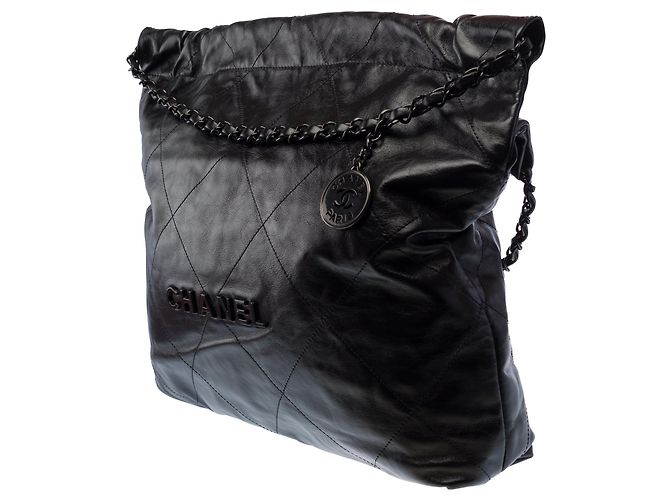 Borsa CHANEL Chanel 22 in Pelle Nera - 103377 Nero - vista 4
