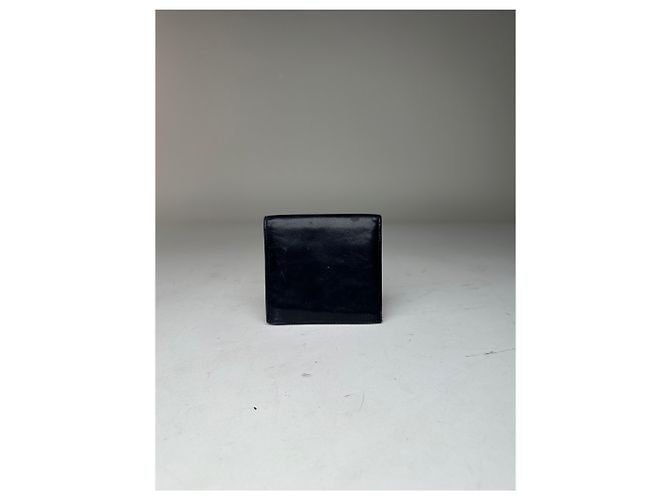 Céline Vintage Celine Paris Leather Flapable Wallet Black Navy blue - view 12
