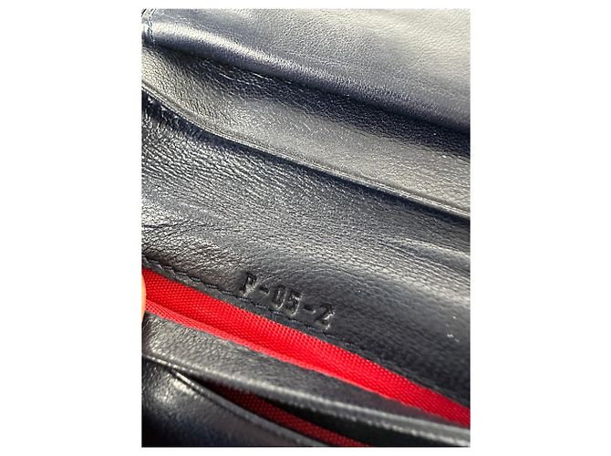 Céline Vintage Celine Paris Leather Flapable Wallet Black Navy blue - view 7