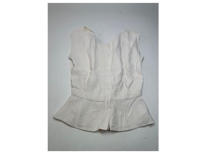Vintage Louis Vuitton Seidentop Weiß 34/XS - Ansicht 12