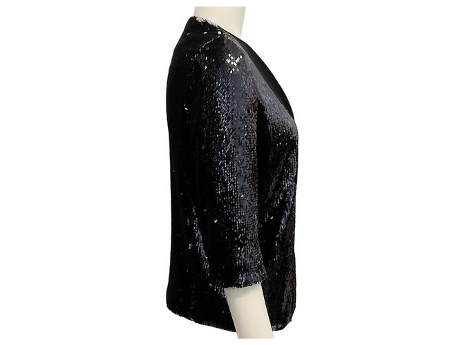 Autre Marque Galvan London Black Sequined Open Front Jacket - view 2