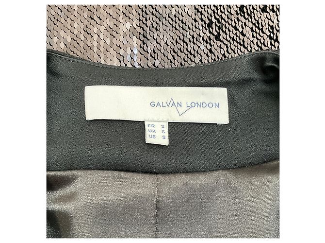 Autre Marque Galvan London Black Sequined Open Front Jacket - view 4