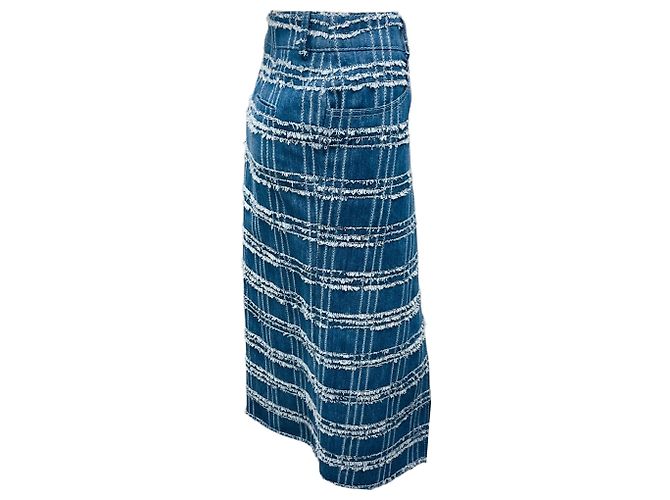 Falda midi de denim azul medio deshilachada Akris Punto - Ansicht 2