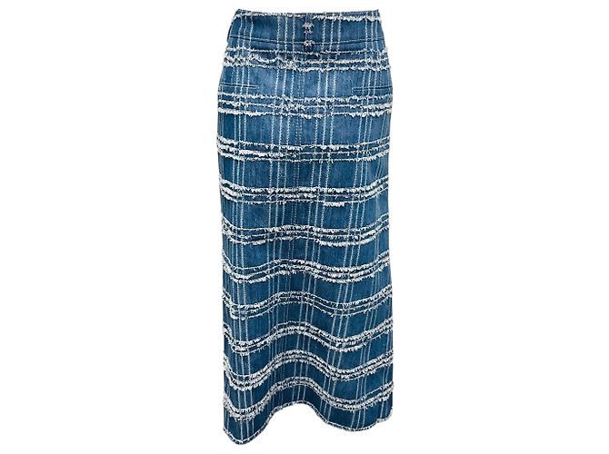 Falda midi de denim azul medio deshilachada Akris Punto - Ansicht 3