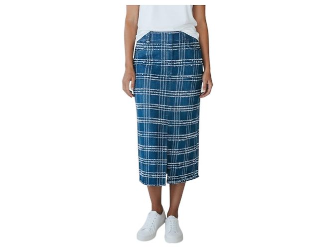 Falda midi de denim azul medio deshilachada Akris Punto - Ansicht 6
