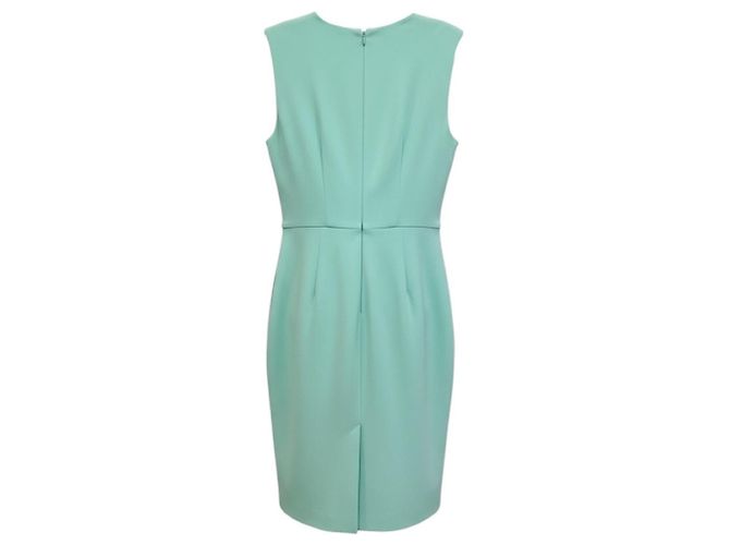 Max Mara Mintgrünes ärmelloses Crepe-Midikleid - Ansicht 2
