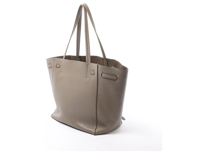Céline Bolsa de Ombro Pequena em Couro Celine Cabas Phantom na Cor Taupe - vista 3