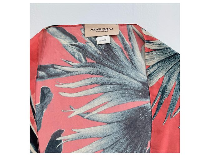 Autre Marque Adriana Degreas Seidentop mit Blumenmuster Lachs - Ansicht 5